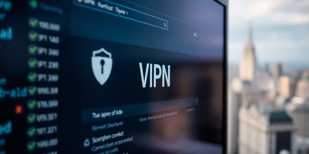 Nahaufnahme eines VPN-Interfaces auf einem Computerbildschirm.