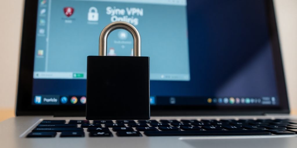 Digitalschloss auf Laptop-Tastatur zur Datensicherheit