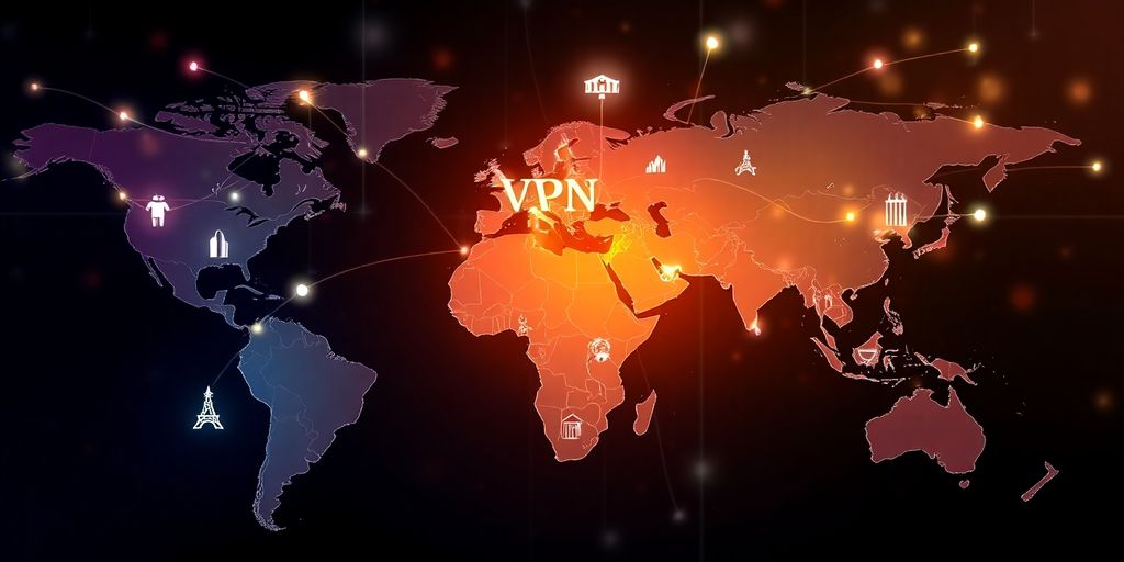 Vielfältige globale Standorte mit digitalen Verbindungen.