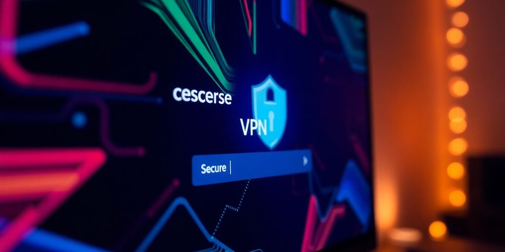 Nahaufnahme eines Computerbildschirms mit VPN-Verbindung