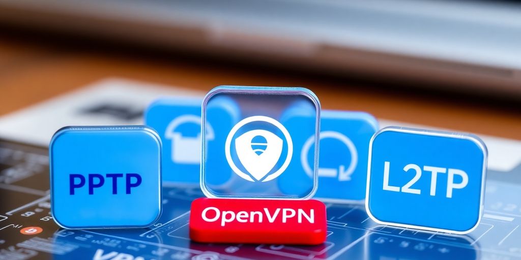 Icons der VPN-Protokolle: PPTP, OpenVPN, L2TP.