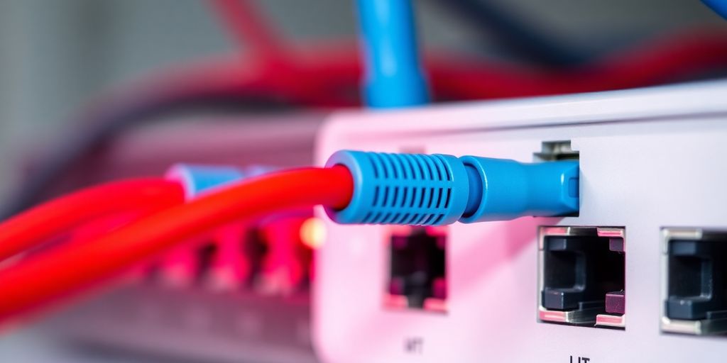 Netzwerkkabel und Router für VPN-Verbindungen.
